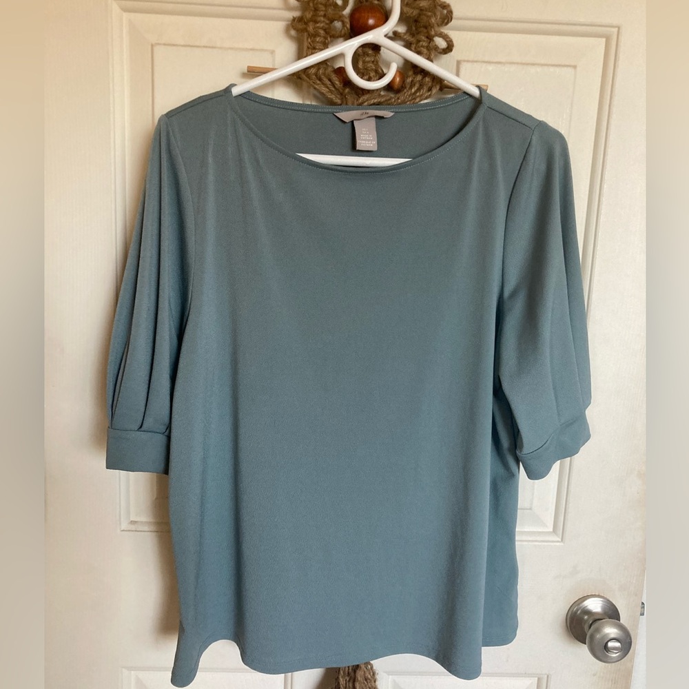 Dusty Teal H&M Blouse ~ Size L